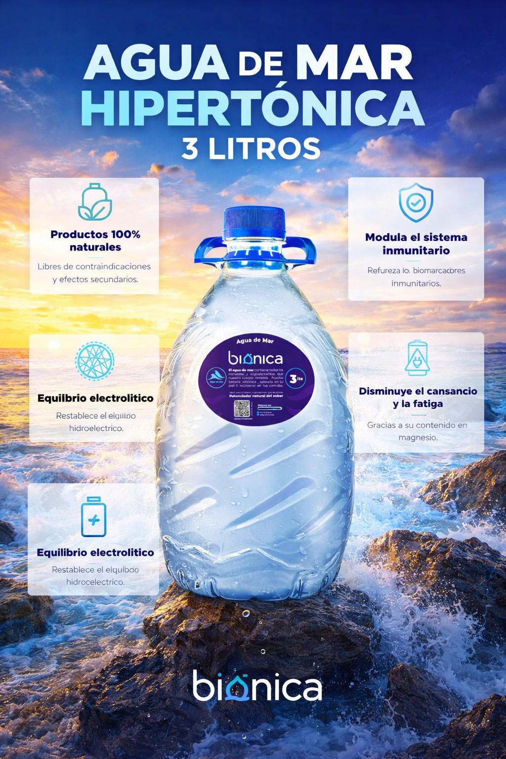 AGUA DE MAR HIPERTÓNICA 3 LITROS