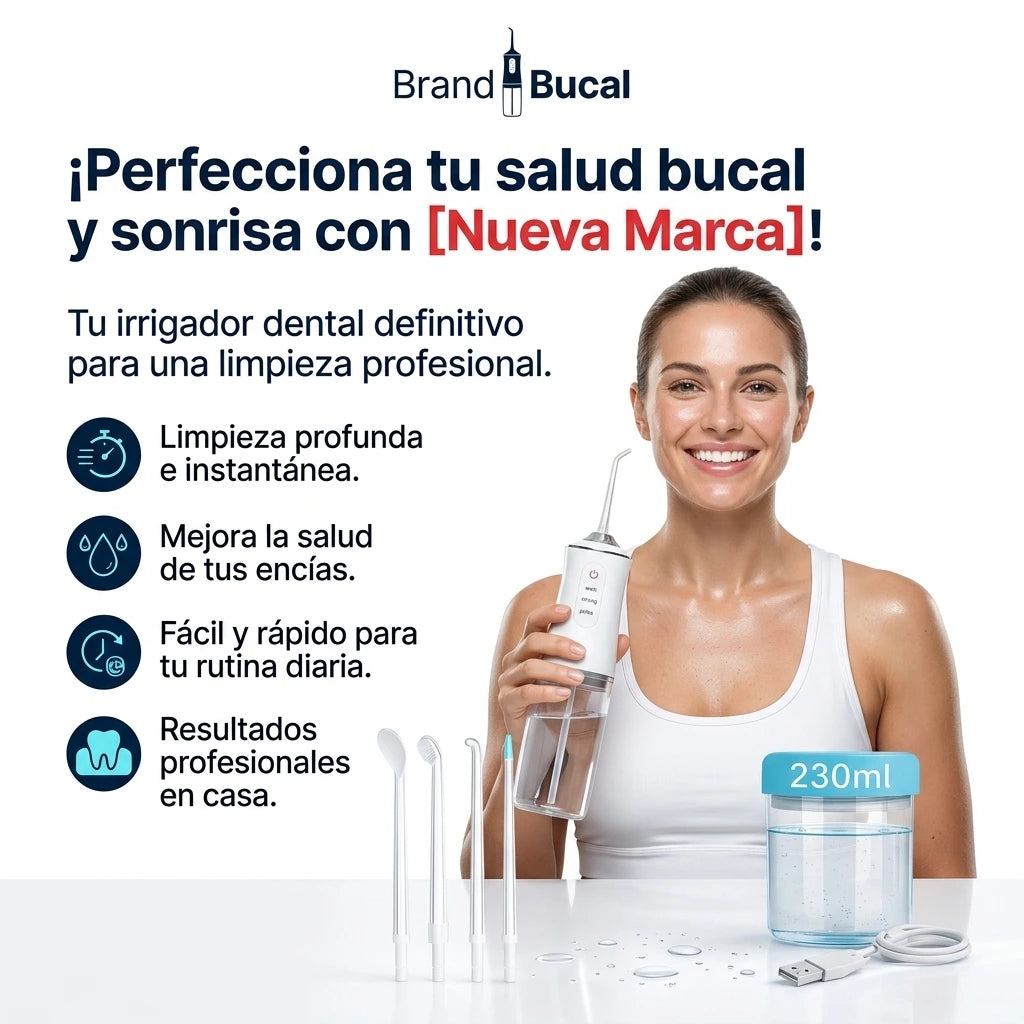Irrigador Bucal Profesional | Elimina el mal aliento y limpia en profundidad desde el primer uso