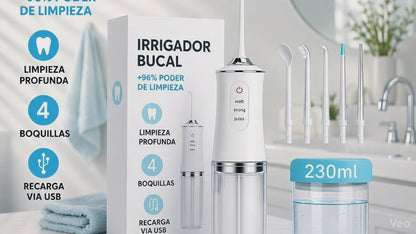 Irrigador Bucal Profesional | Elimina el mal aliento y limpia en profundidad desde el primer uso